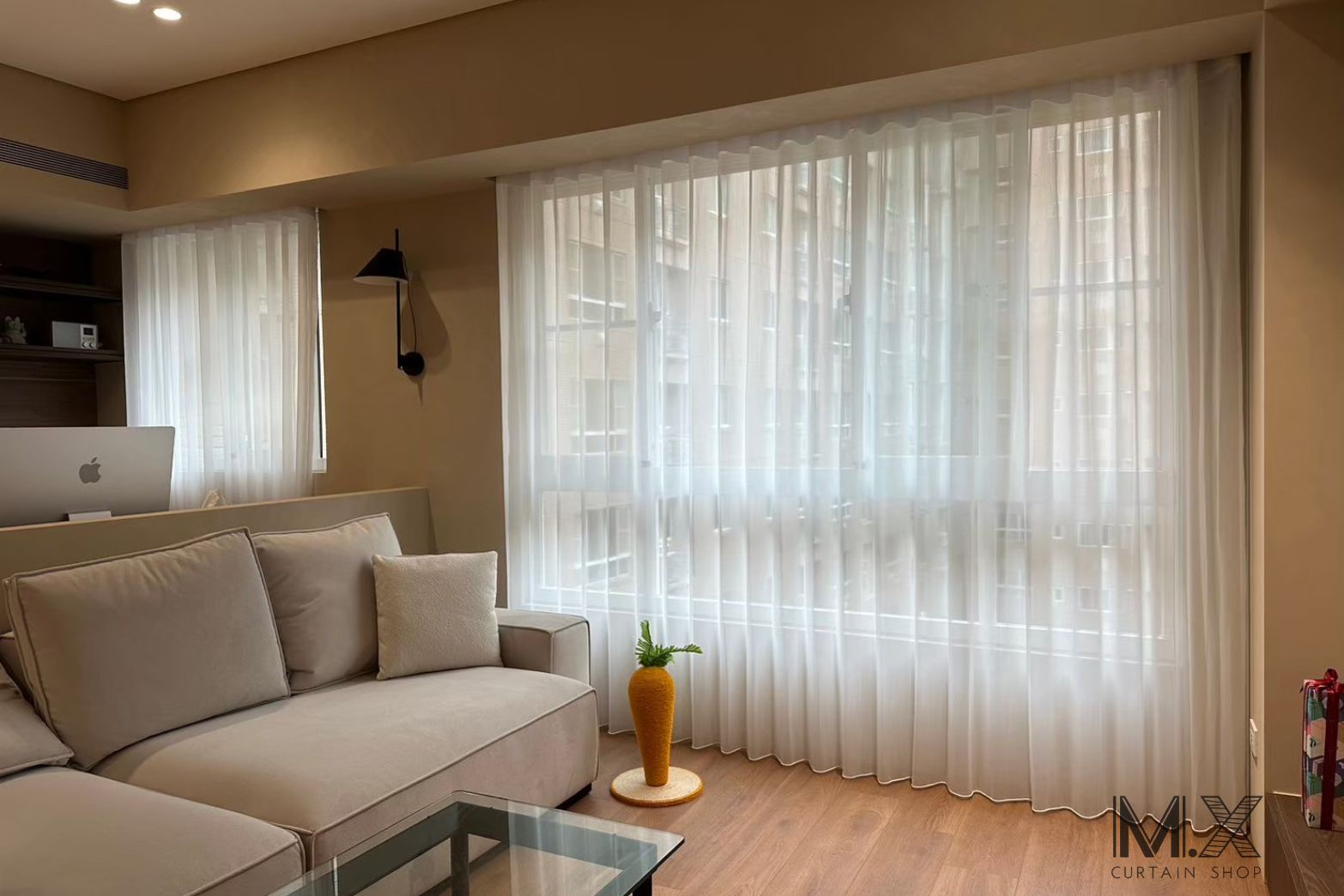 桃園窗簾規劃案|客廳蛇行簾牛奶紗、書房調光簾、臥室全遮光布簾案例分享，讓家的光影更柔和