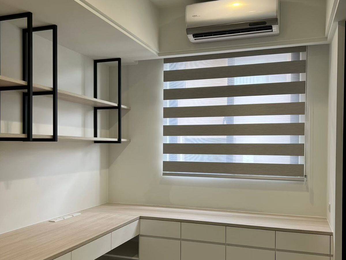 窗簾設計 窗簾搭配 裝潢設計 裝潢搭配客廳裝潢 蛇形簾  書房裝潢 客廳窗簾 調光簾  遮光布簾  新竹窗簾 頭份莊連 台中窗簾