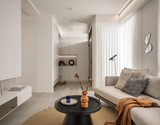 《宸居設計⨯沐馨窗飾》苗栗頭份【意境山巒】透天L窗紗簾設計案例