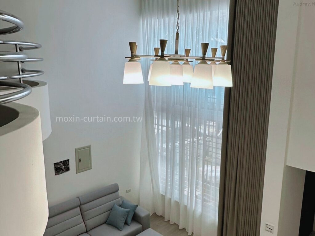 沐馨窗簾 客廳空間 電動布簾