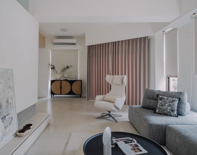 《宸居設計⨯沐馨窗飾》新竹窗簾設計案例｜高鐵隘興宅邸全室空間窗簾搭配