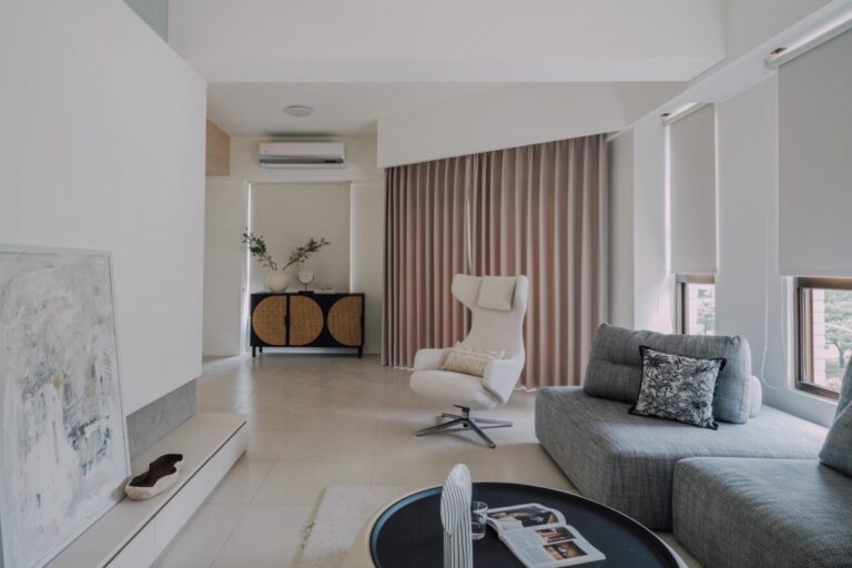 《宸居設計⨯沐馨窗飾》新竹窗簾設計案例｜高鐵隘興宅邸全室空間窗簾搭配