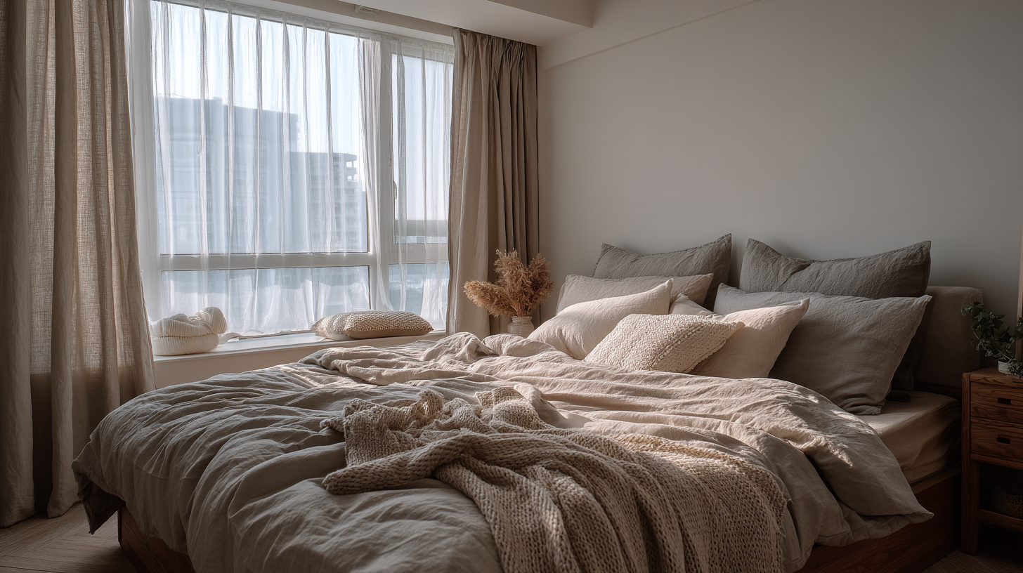 棉麻窗簾-素色布簾