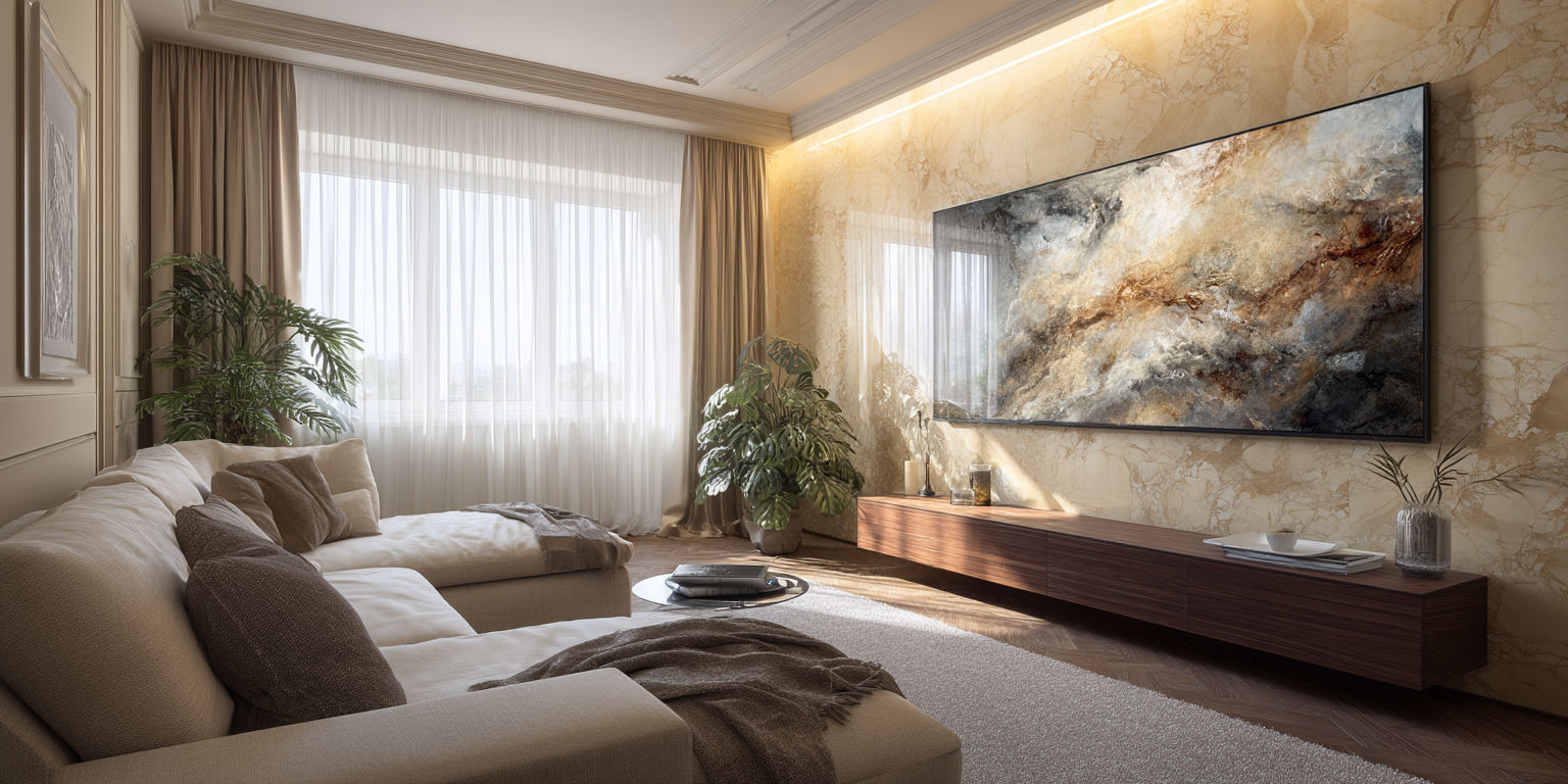 u7596628797_Wide-angle_24mm_of_a_high-end_living_room_with_ar_7fd686c9-17fc-4fed-8dab-053c5631763a_2_jkijgo - 沐馨窗簾 雙層窗簾-雙層窗簾-布簾 -紗簾