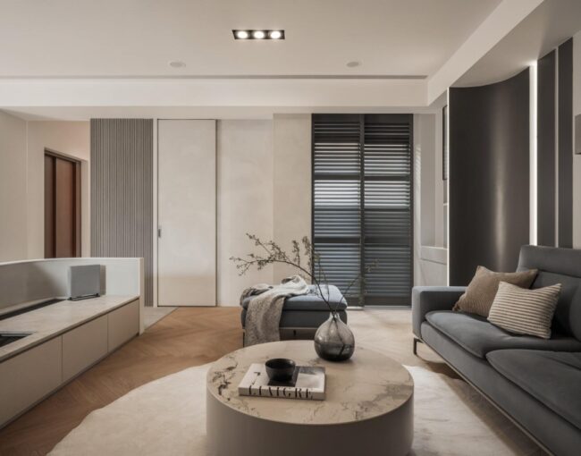 《宸居設計⨯沐馨窗飾》竹南大埔窗簾設計案例：智能電動窗簾打造柔光隱私與高級質感