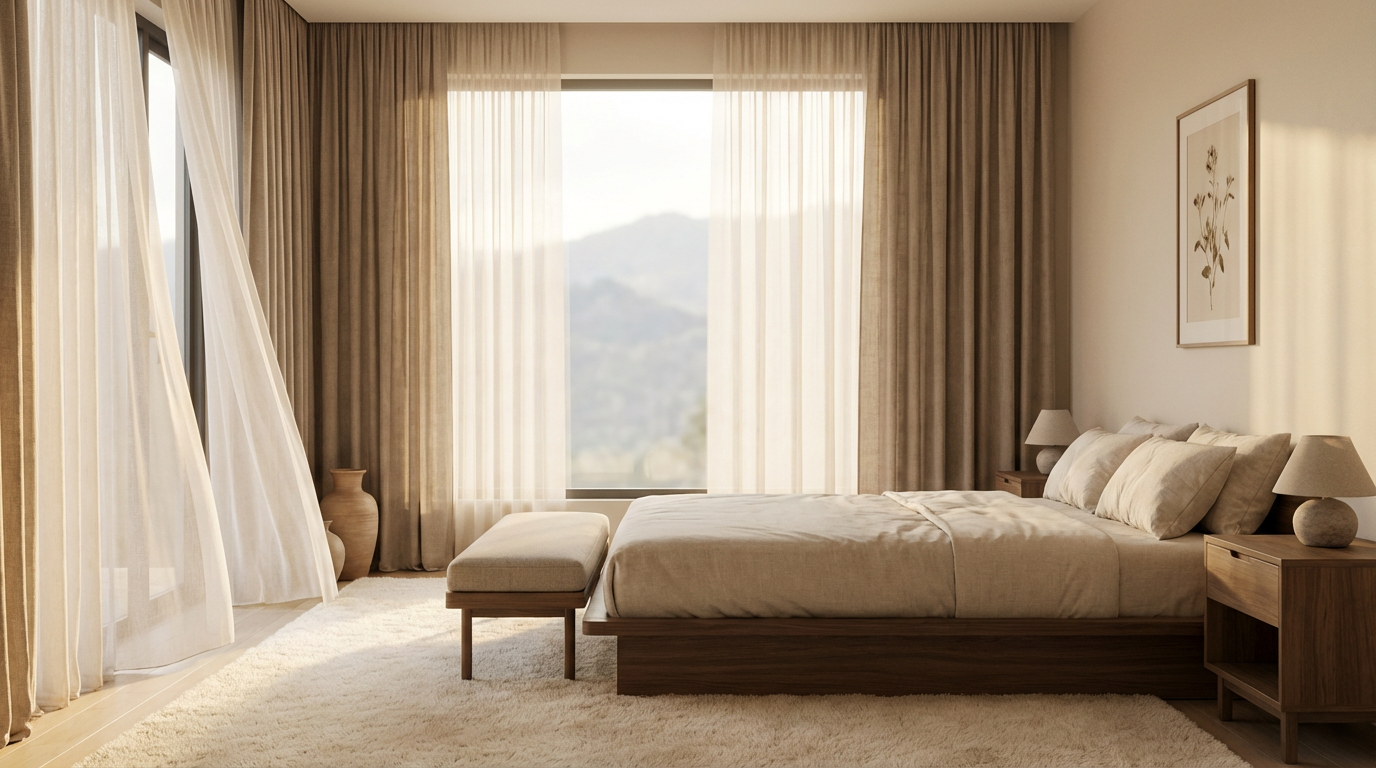 臥室窗簾如何選?遮光、隔音與美學的完美平衡 臥室窗簾如何選?遮光、隔音與美學的完美平衡